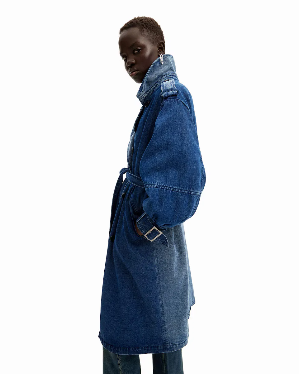 

Женский джинсовый тренч оверсайз Desigual, синий