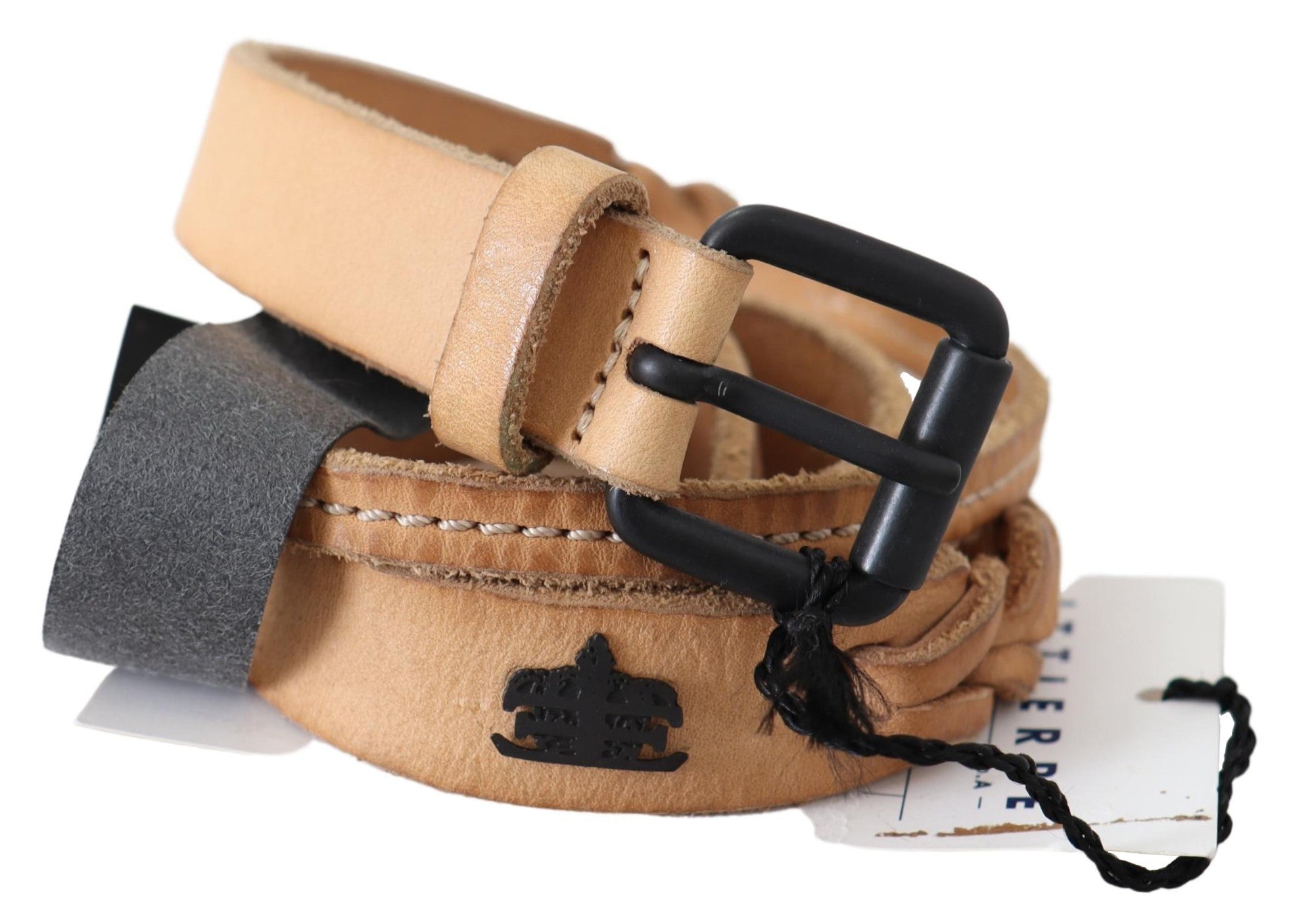 

Женский ремень Scervino Street Slim Leather с пряжкой-логотипом, коричневый