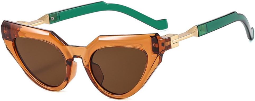 

Ретро-солнцезащитные очки «кошачий глаз» для женщин, модные мужские прозрачные градиентные очки с защитой от УФ-излучения UV400, трендовые очки для вождения MTZJH, Tea Green Tea