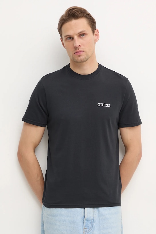 

Хлопковая футболка Guess, черный