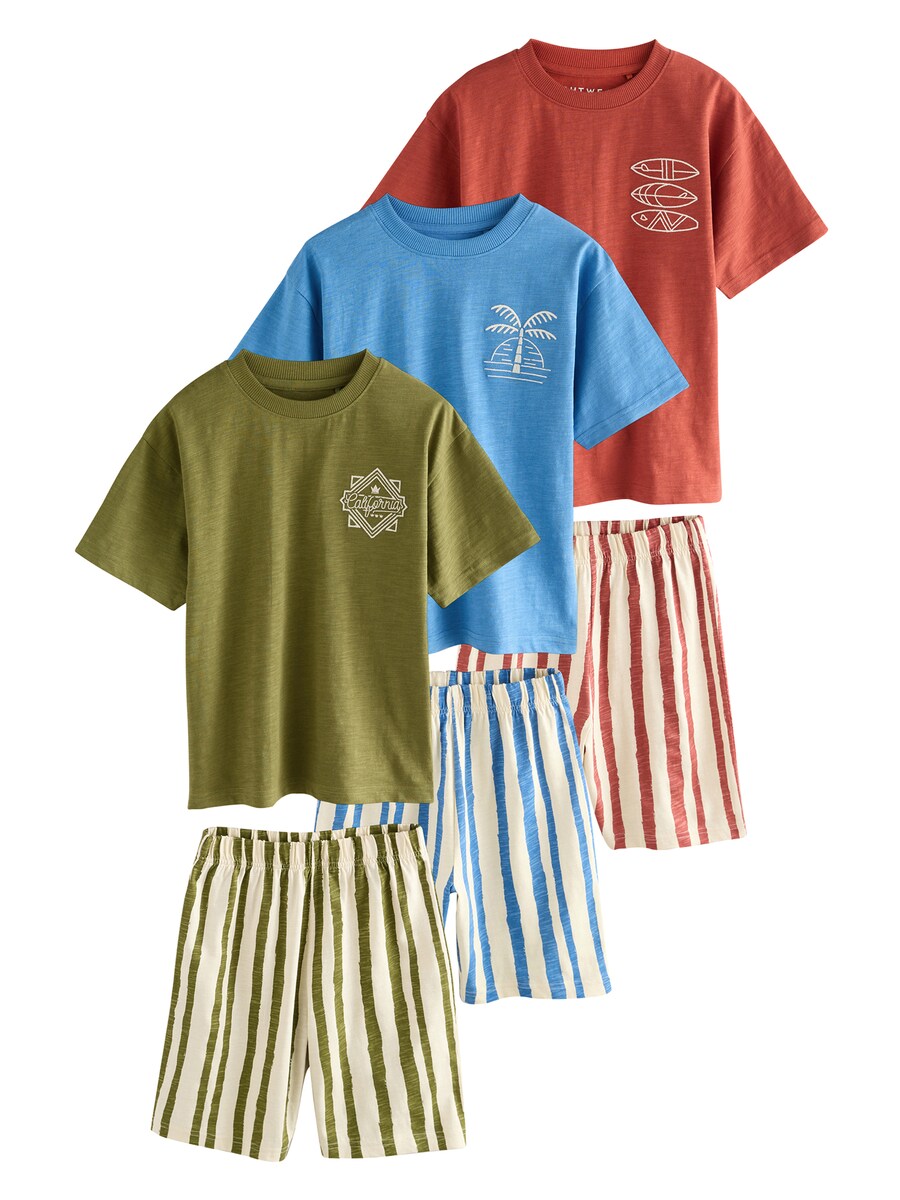 

Пижама Next, цвет Blue/Dark green/Rusty red