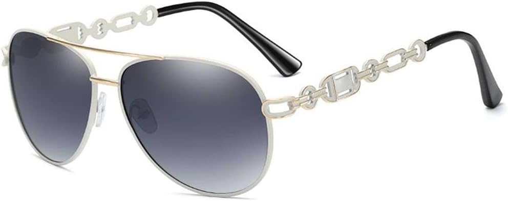 

Женские солнцезащитные очки в винтажном стиле, металлические, с полой конструкцией, для вождения, защита от ультрафиолета UV400, модель SUN4128 Generic, White Gradual Grey