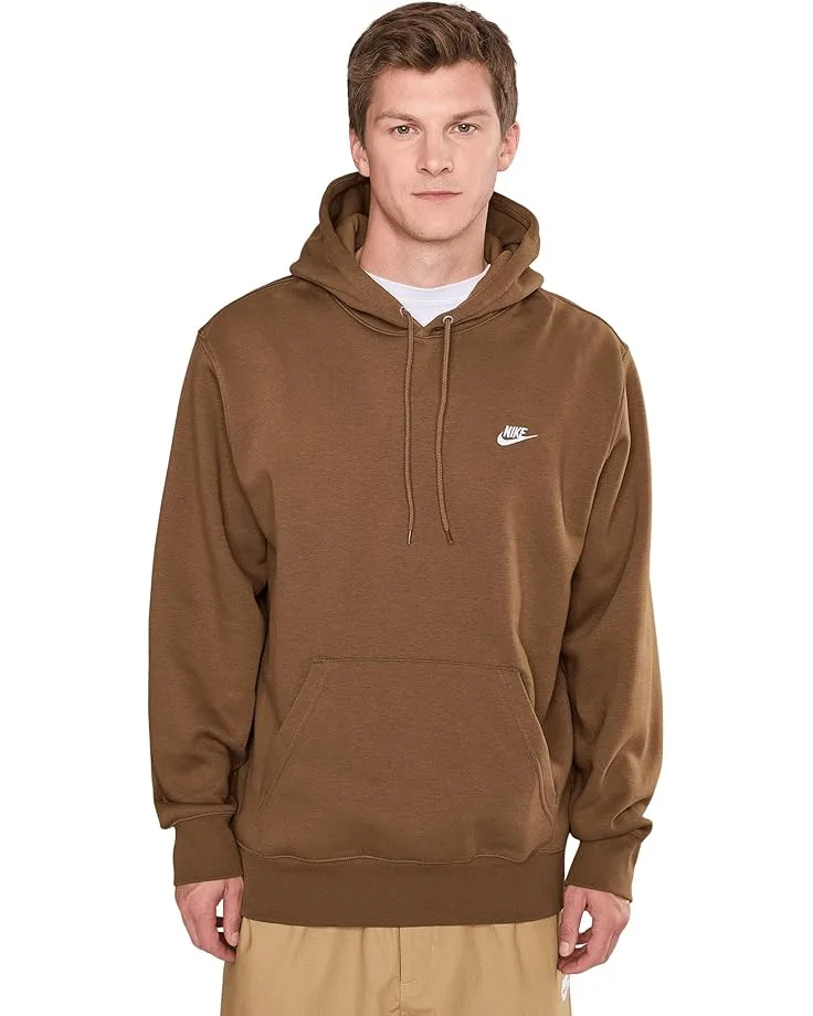 Толстовка Nike Club Fleece Pullover Hoodie, Mosswood Brown/Mosswood Brown/White