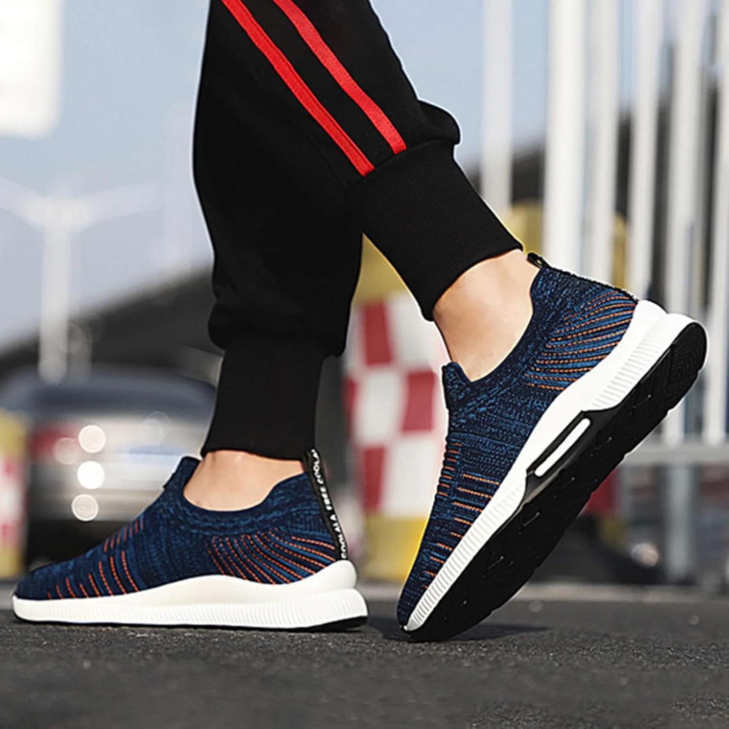 Кроссовки Generisch Herrenschuhe mit Erhöhung, lässige Mesh-Sneaker, leichte, atmungsaktive Sportschuhe zum Schnüren mit verstecktem Hebeabsatz für Männer, cm, Dunkelblau — фото 3