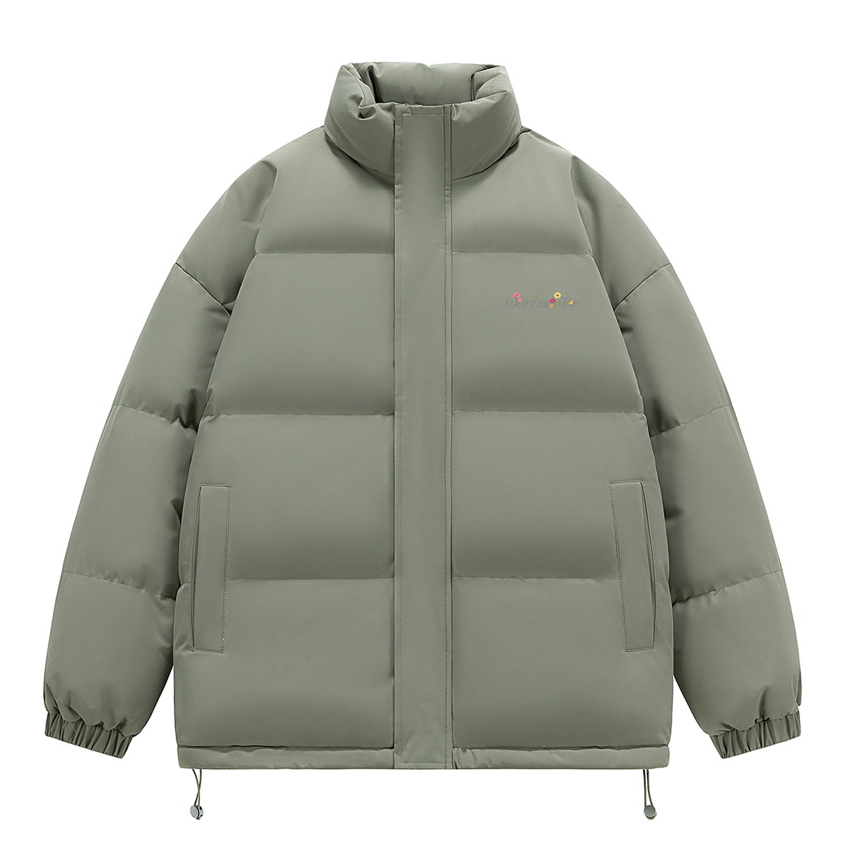 

Пуховик женский с воротником стойкой утепленный стеганый WARRIOR, серый зеленый