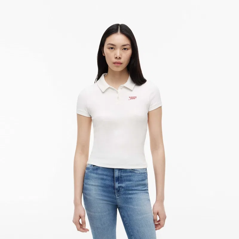 Поло женское белое Tommy Hilfiger — фото 4