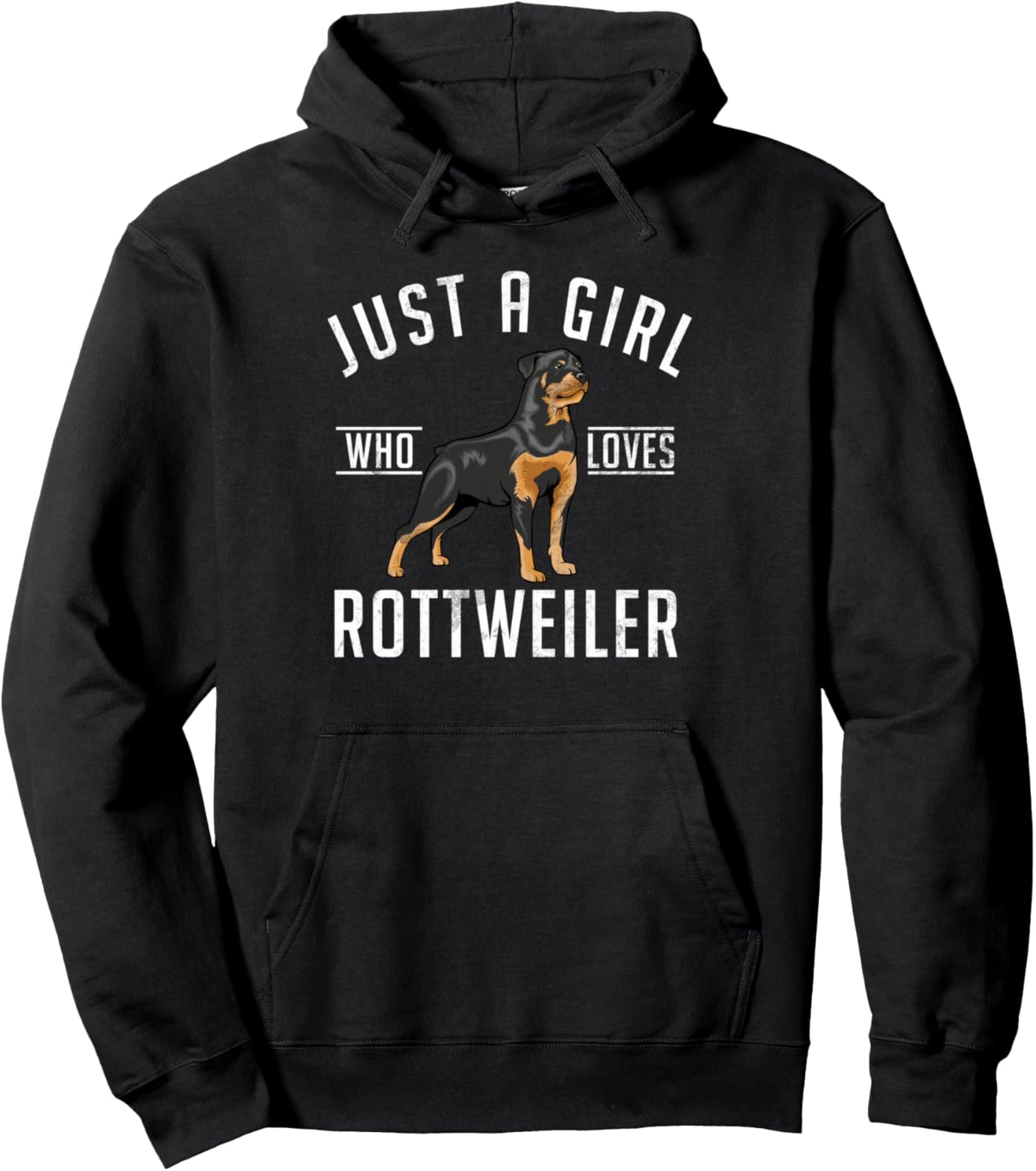 

Худи Просто девушка, которая любит ротвейлеров Rottweiler Gifts & Rottie Gifts, черный