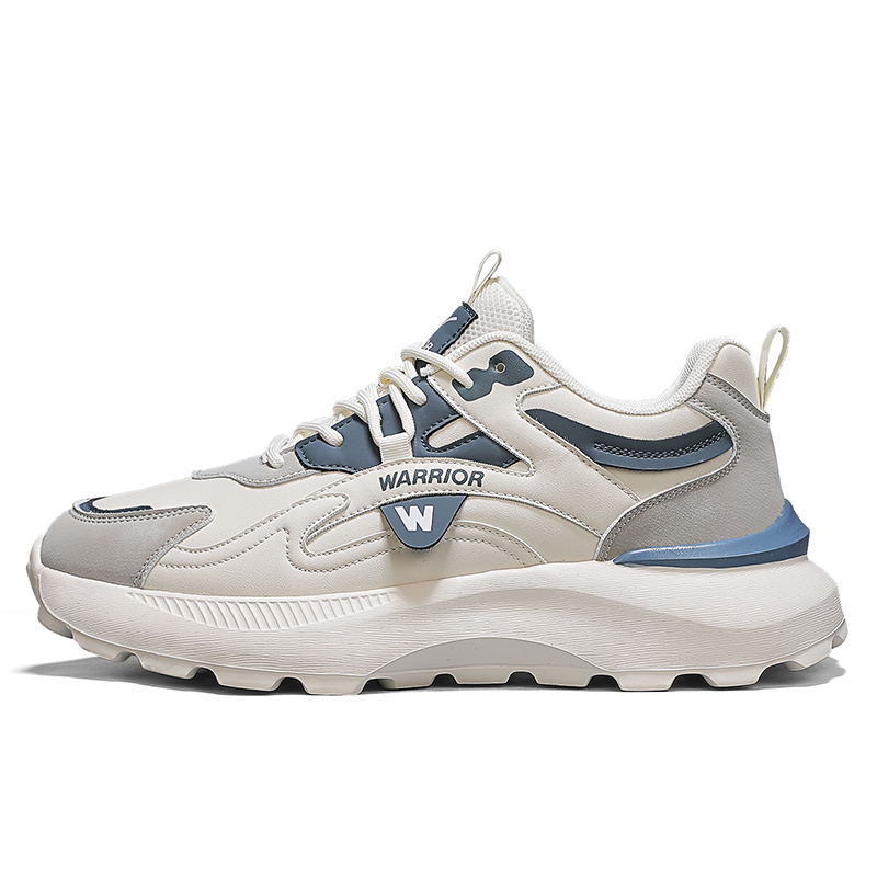 

Нескользящие износостойкие низкие повседневные туфли для мужчин WARRIOR, Beige Gray Blue