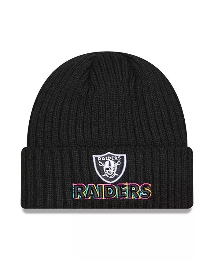 

Мужская черная вязаная шапка Las Vegas Raiders 2024 NFL Crucial Catch с манжетами New Era
