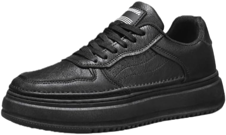 

Мужские повседневные кроссовки с толстой подошвой на шнуровке, ретро-дизайн и простой стиль, подошва с противоскользящим эффектом и амортизацией Fusecottc, черный