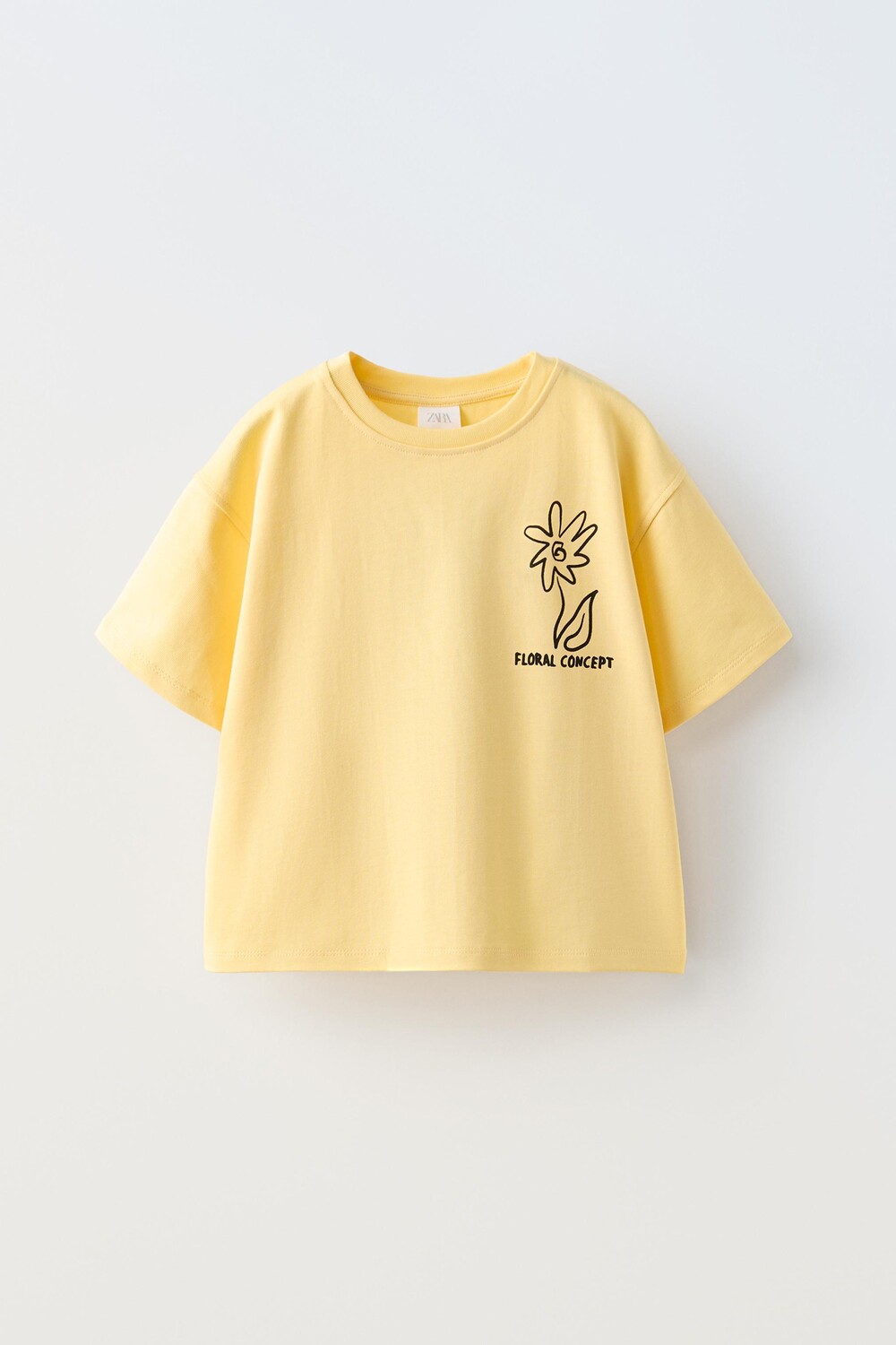 

Футболка с вышитым шнуром ZARA, желтый