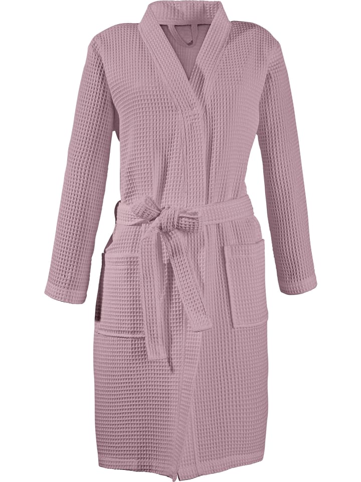 

Erwin Müller Унисекс короткий банный халат из пике Hohenfels сиреневого цвета