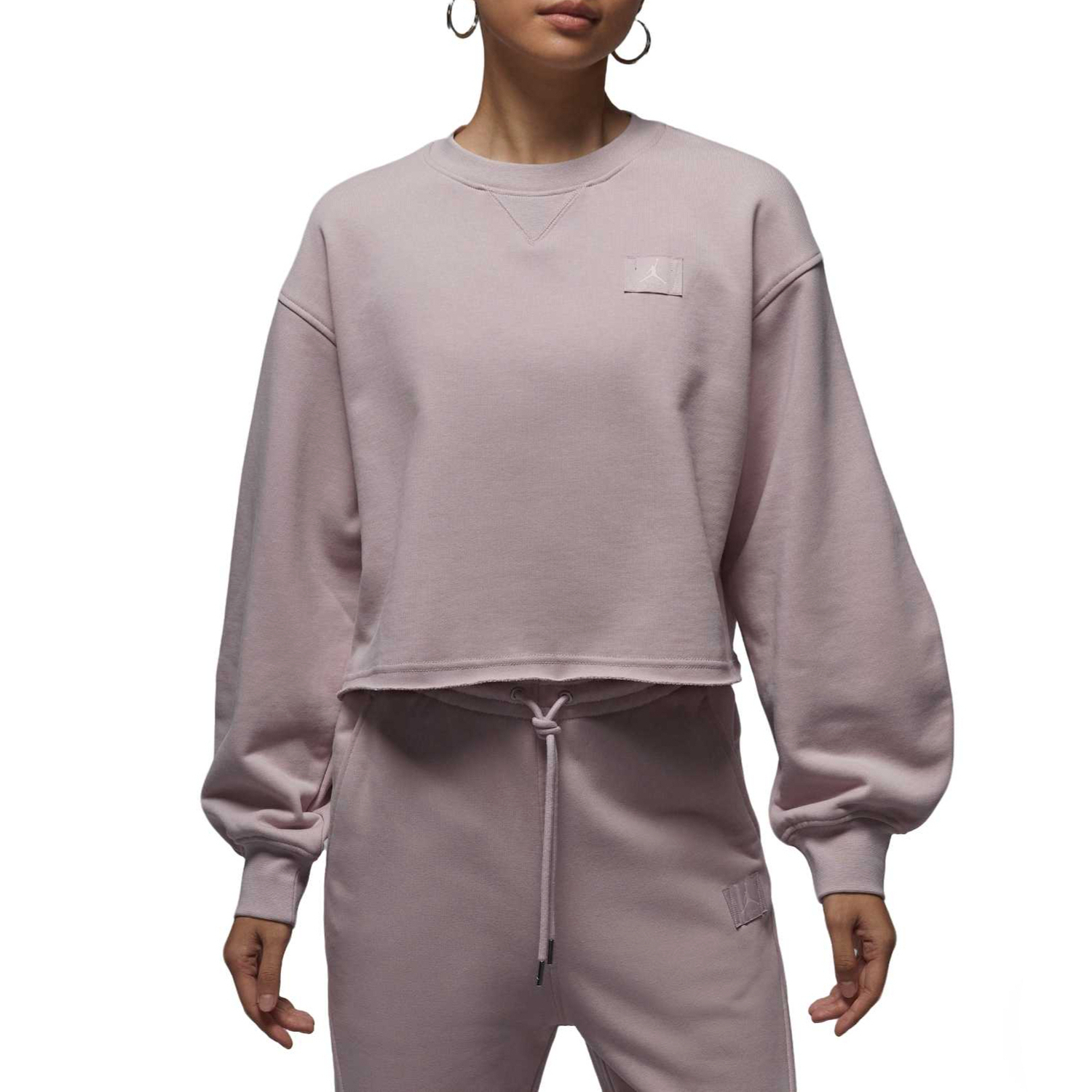 

Flight Fleece женский укороченный свитшот с круглым вырезом Jordan, particle розовый красный/ultra светло розовый красный