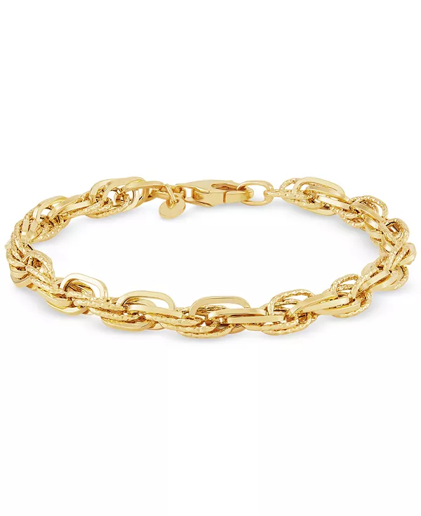 

Браслет из полированных переплетенных звеньев из 14-каратного желтого золота Macy'S, gold