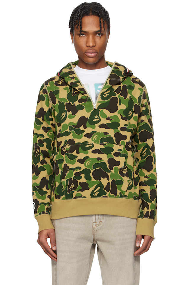 

Камуфляжная худи с молнией до половины Abc Shark Bape, зеленый