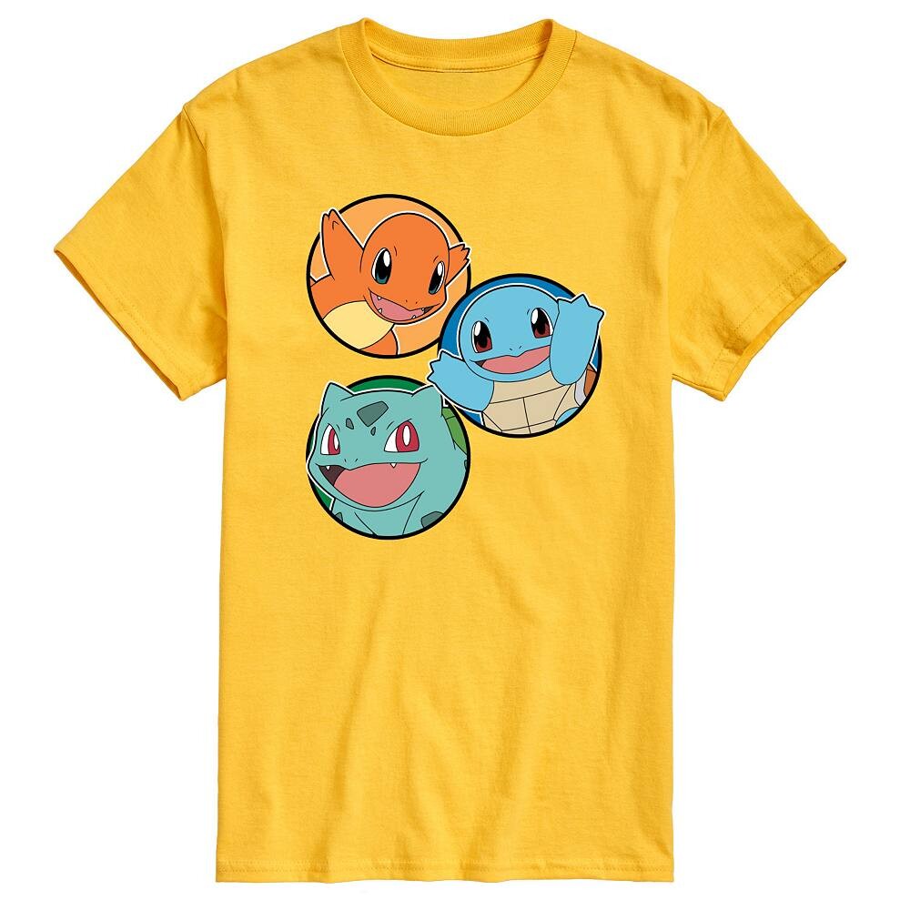 

Мужская футболка с рисунком Pokemon Squirtle Bulbasaur Charmander, желтый