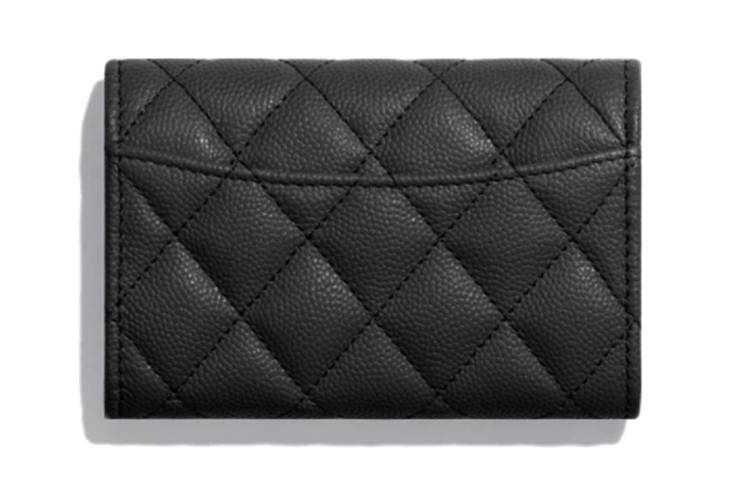 Кошелек для монет и карт из зерненой телячьей кожи, черный CHANEL — фото 3