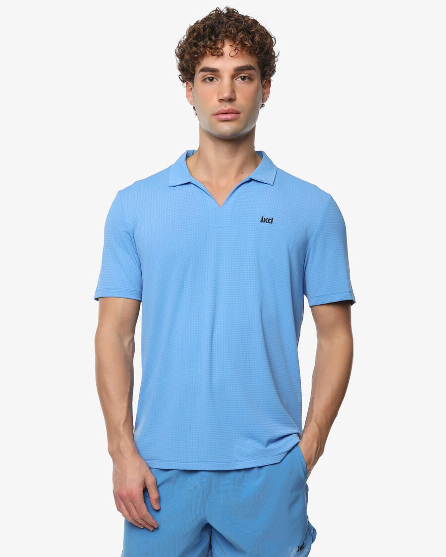 

JAKED Мужская синтетическая рубашка-поло небесно-голубого цвета для фитнеса