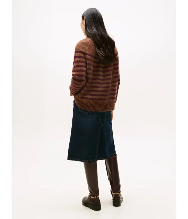 Шерстяная водолазка loose fit Tommy Hilfiger, коричневый — фото 3