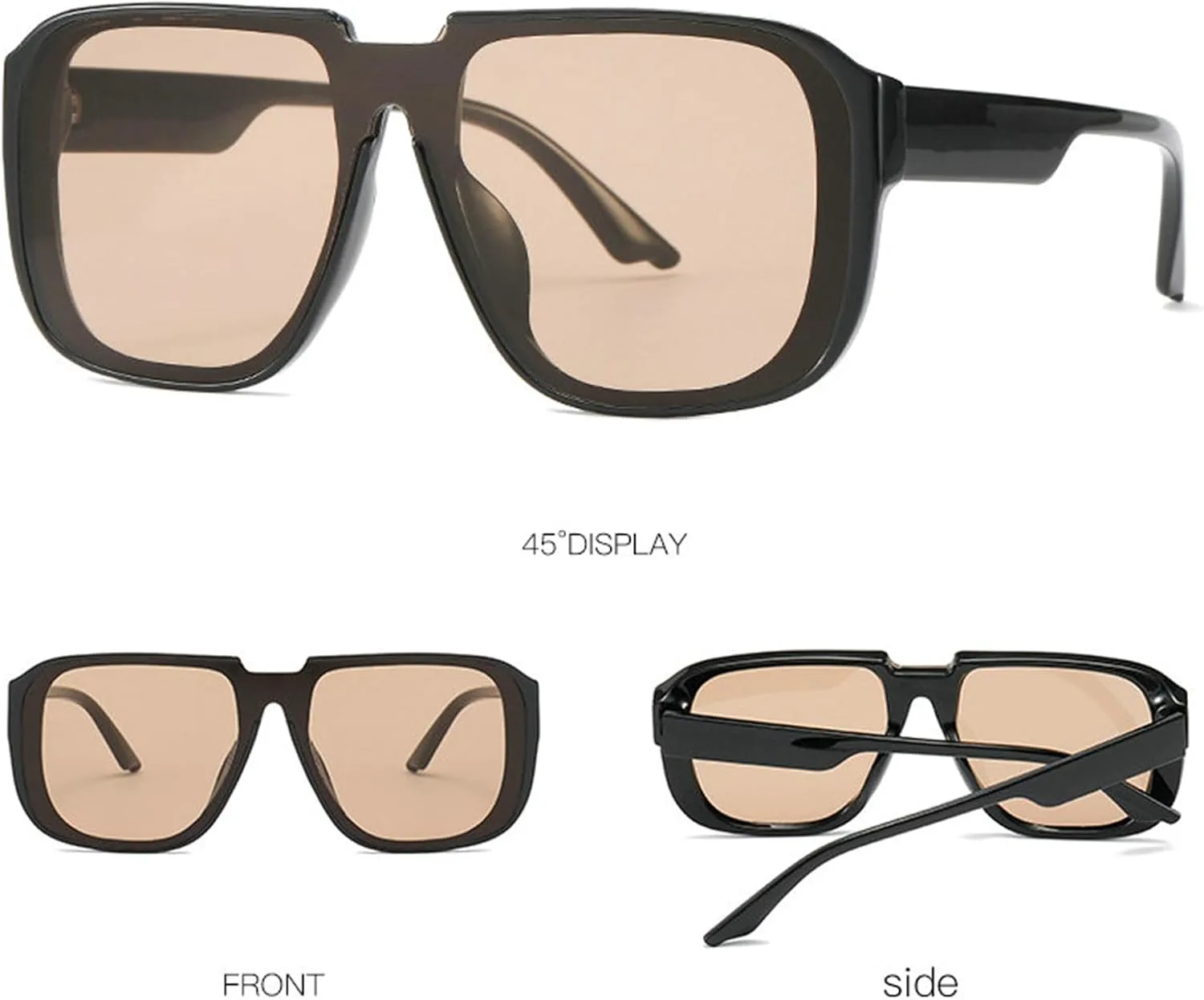 

Солнцезащитные очки Willochra Oversized Square Shield One Piece для женщин и мужчин, модные очки-пилот оранжевого цвета, солнцезащитные очки-маски, Black+champagne