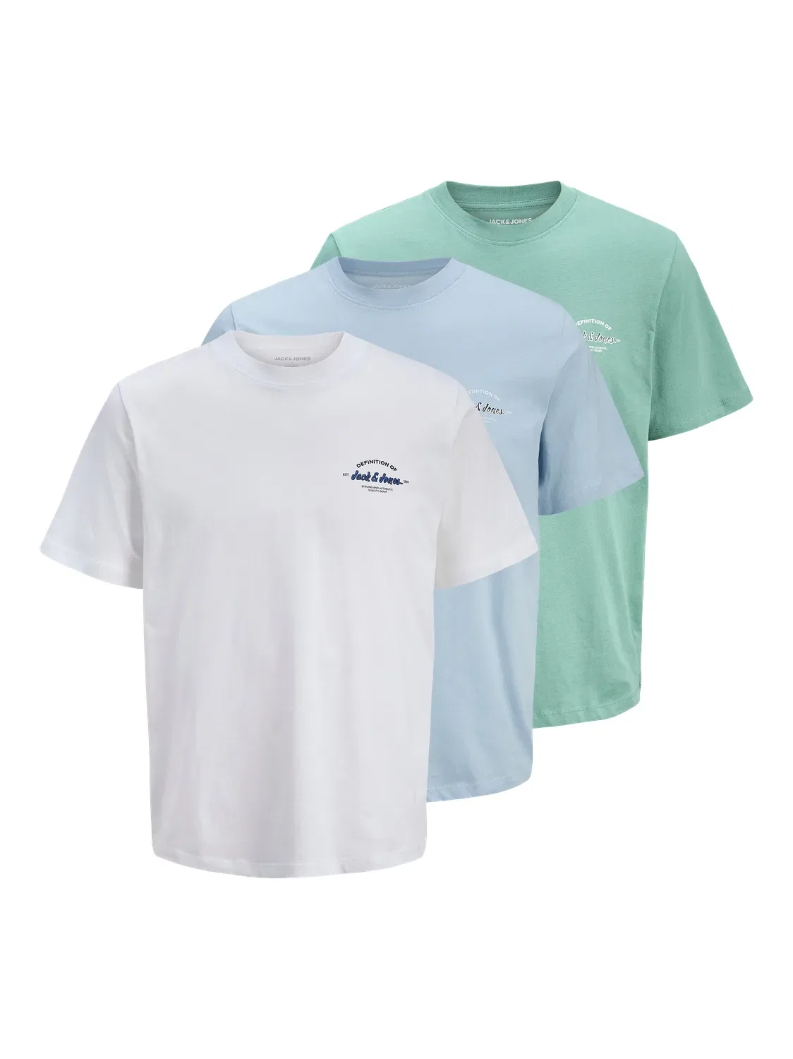 Футболки JACK & JONES Junior, 3 шт, минеральный синий
