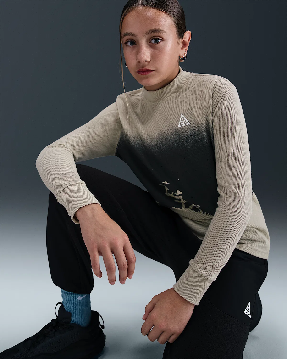 Детская футболка с длинным рукавом Nike ACG, Desert Khaki/Summit White — фото 2
