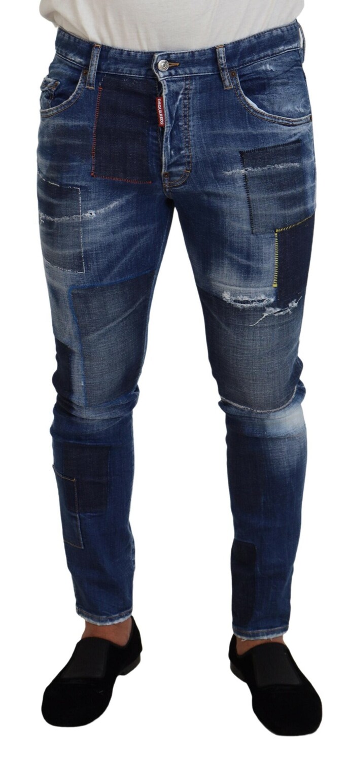

Мужские джинсы скинни Dsqua² в стиле пэчворк DSquared, синий