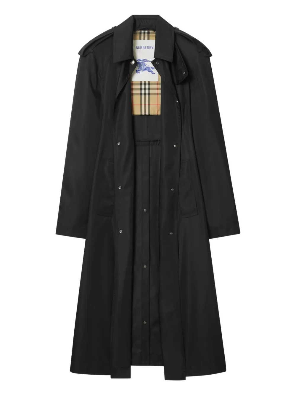 Тренч Burberry, мужской, эполеты/боковые карманы, черный — фото 2