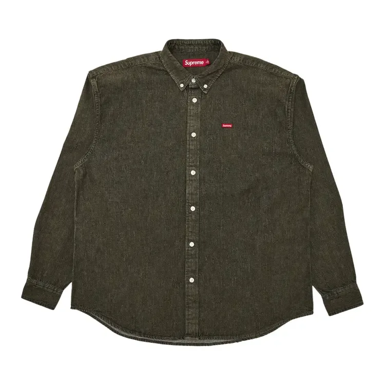 Джинсовая рубашка Supreme Small Box Denim Shirt 'Olive'