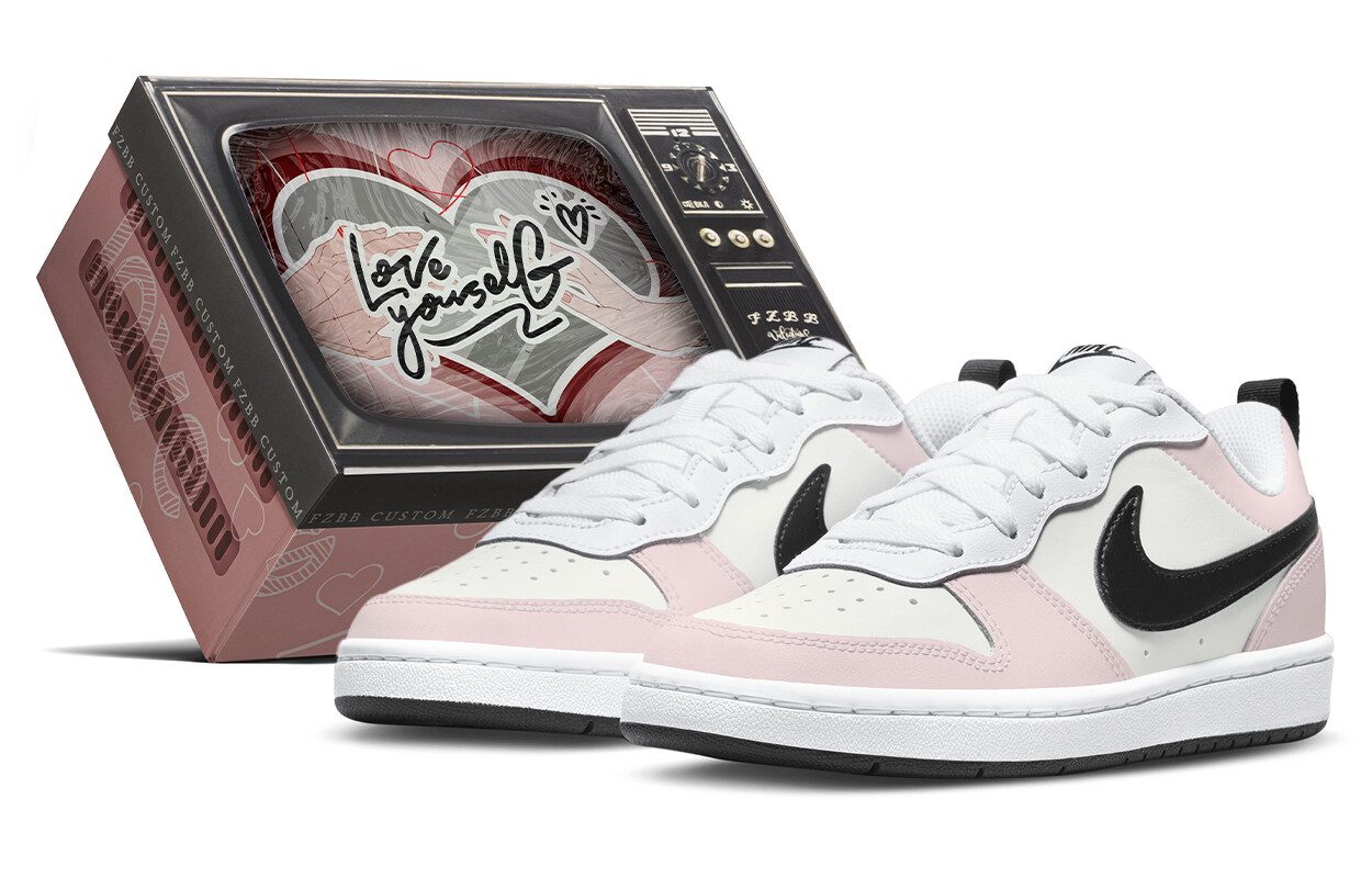 

Кроссовки Nike Court Borough Kids' Skateboarding Shoes Grade School, черный/розовый