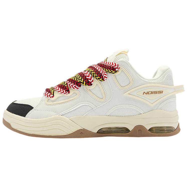 

Антискользящие износостойкие низкие скейтбордские кроссовки мужские белые бежевые QIAODAN, цвет береза белый/слоновая кость белый