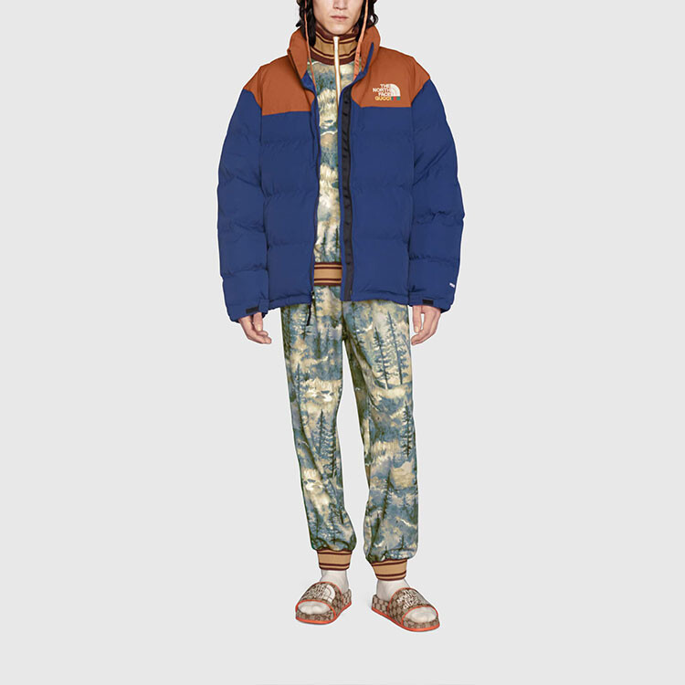 Мужская куртка Gucci X The North Face, синий/оранжевый — фото 2