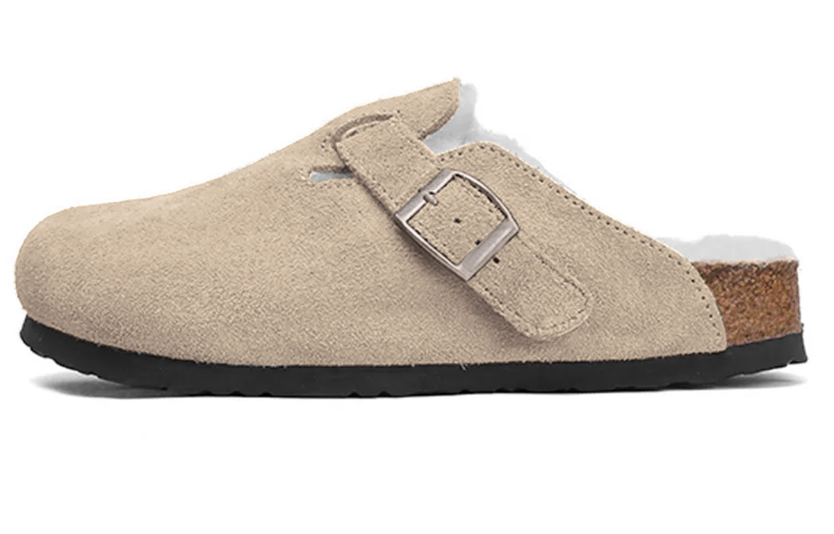 

CHAOPAISHA Тихие нескользящие закрытые тапочки унисекс бело-серые, цвет White Gray