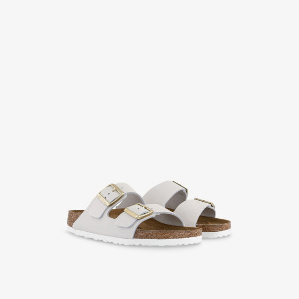 Сандалии кожаные Birkenstock Arizona с двойными ремешками, белый — фото 3
