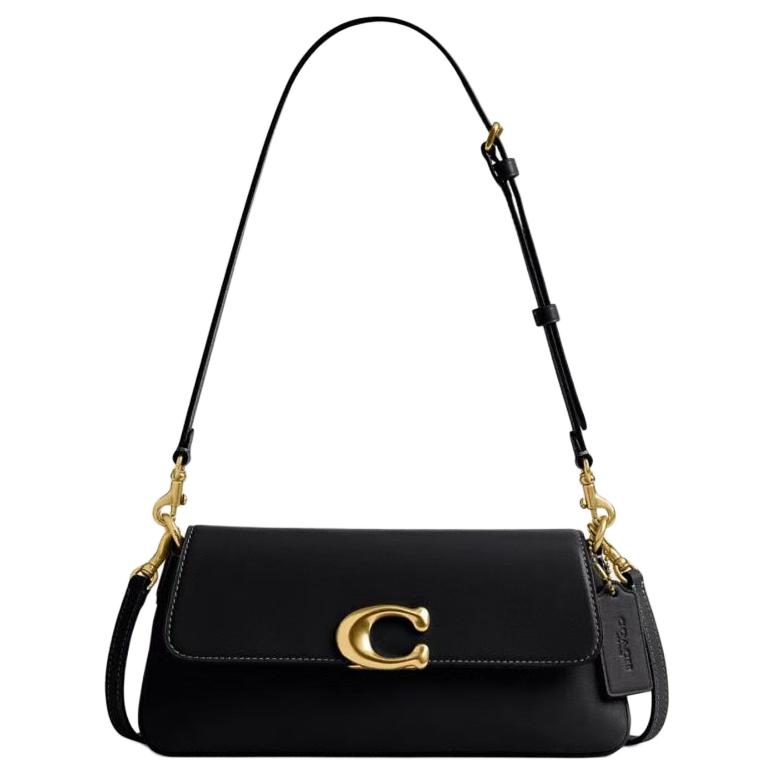 

COACH Кожаная портативная сумка через плечо среднего размера женская черная