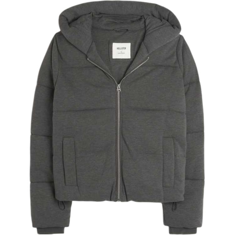 

Hollister Пуховик женский темно-серый, Dark Gray