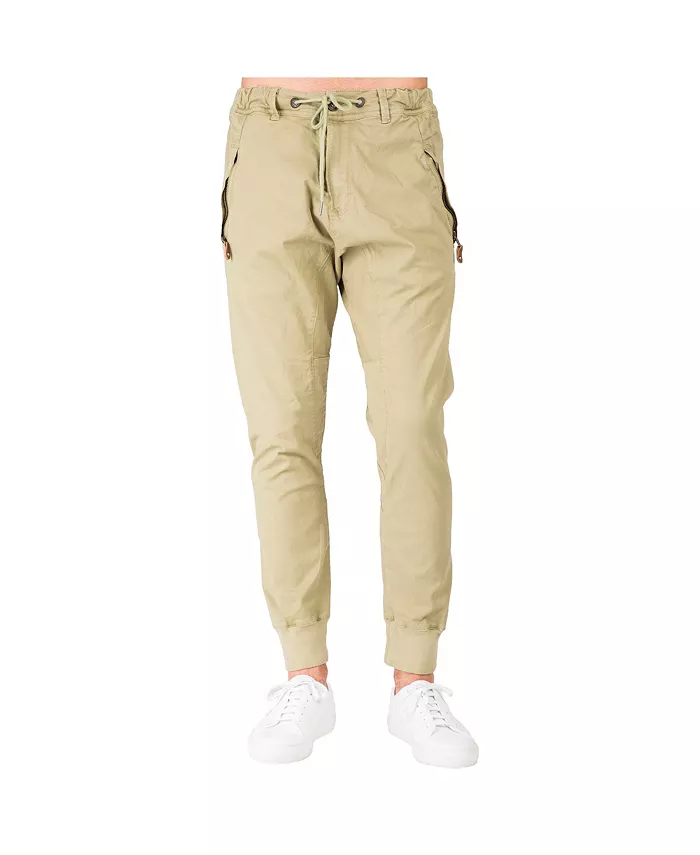 

Мужские брюки-джоггеры Premium Stretch Twill с заниженной посадкой и карманами на молнии Level 7, зеленый