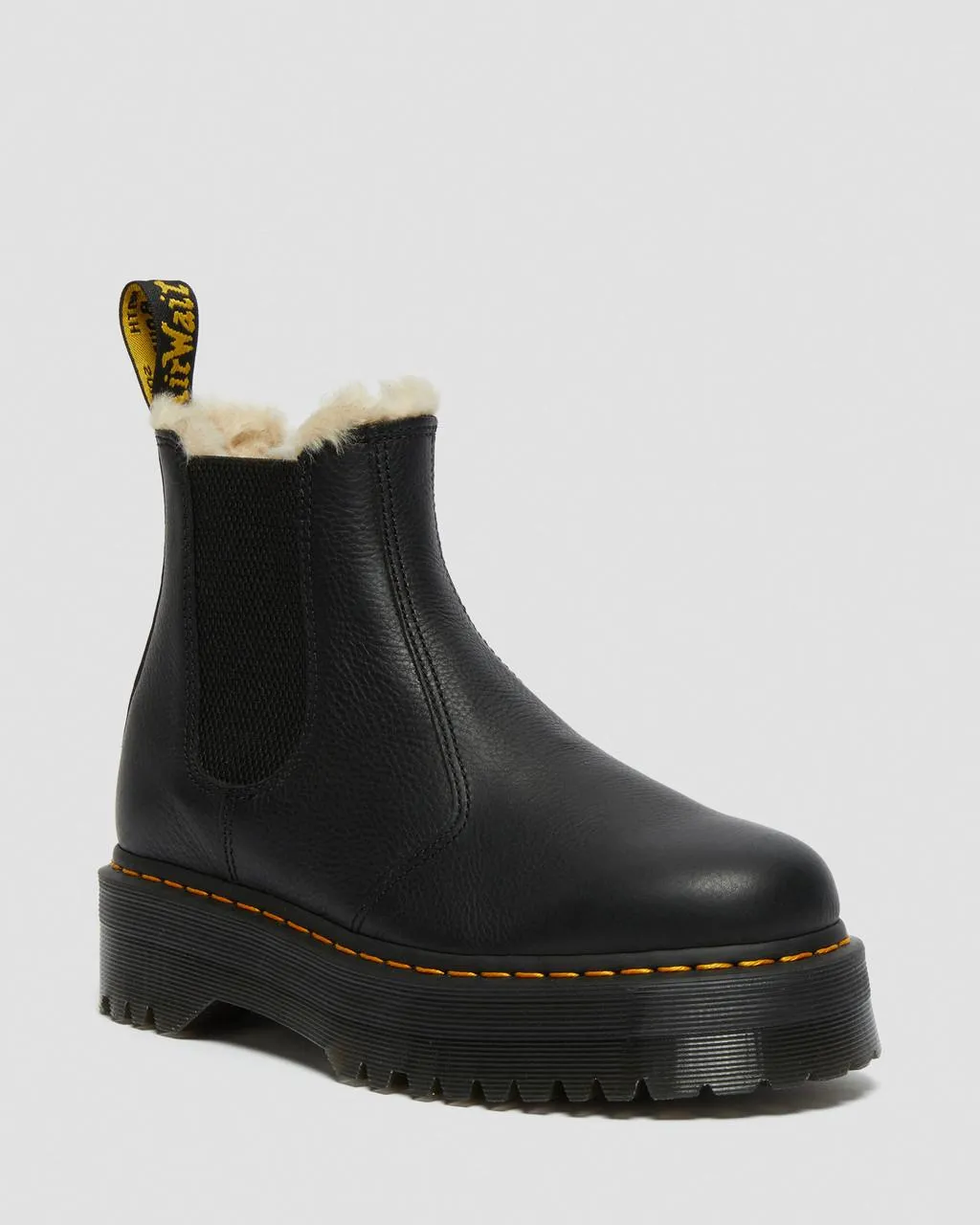 

Dr. Martens 2976 Ботинки челси на платформе на подкладке из искусственного меха, цвет Black — Pisa