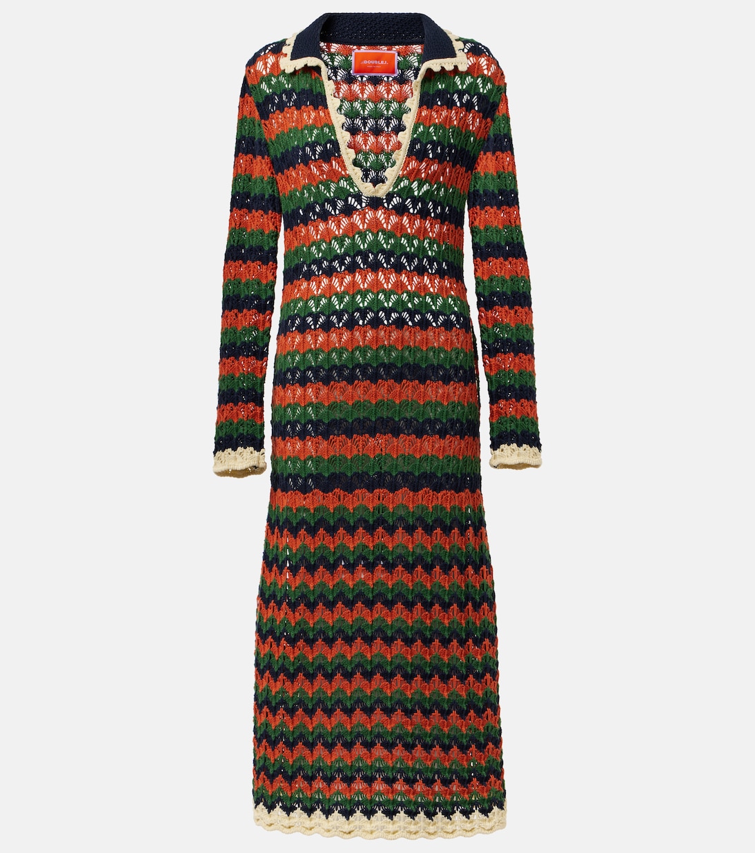 

Платье-поло Perry, связанное крючком из хлопка La DoubleJ, разноцветный