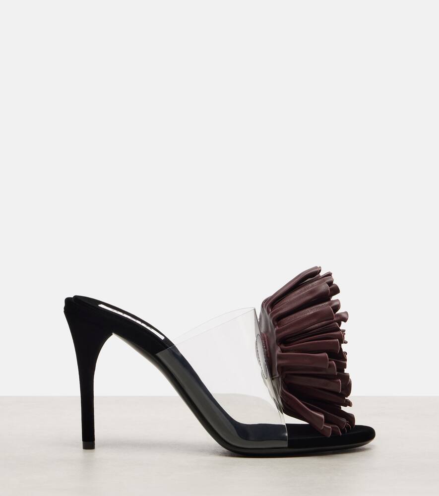 Асимметричные мюли с цветочной аппликацией Alaïa, Aubergine — фото 4