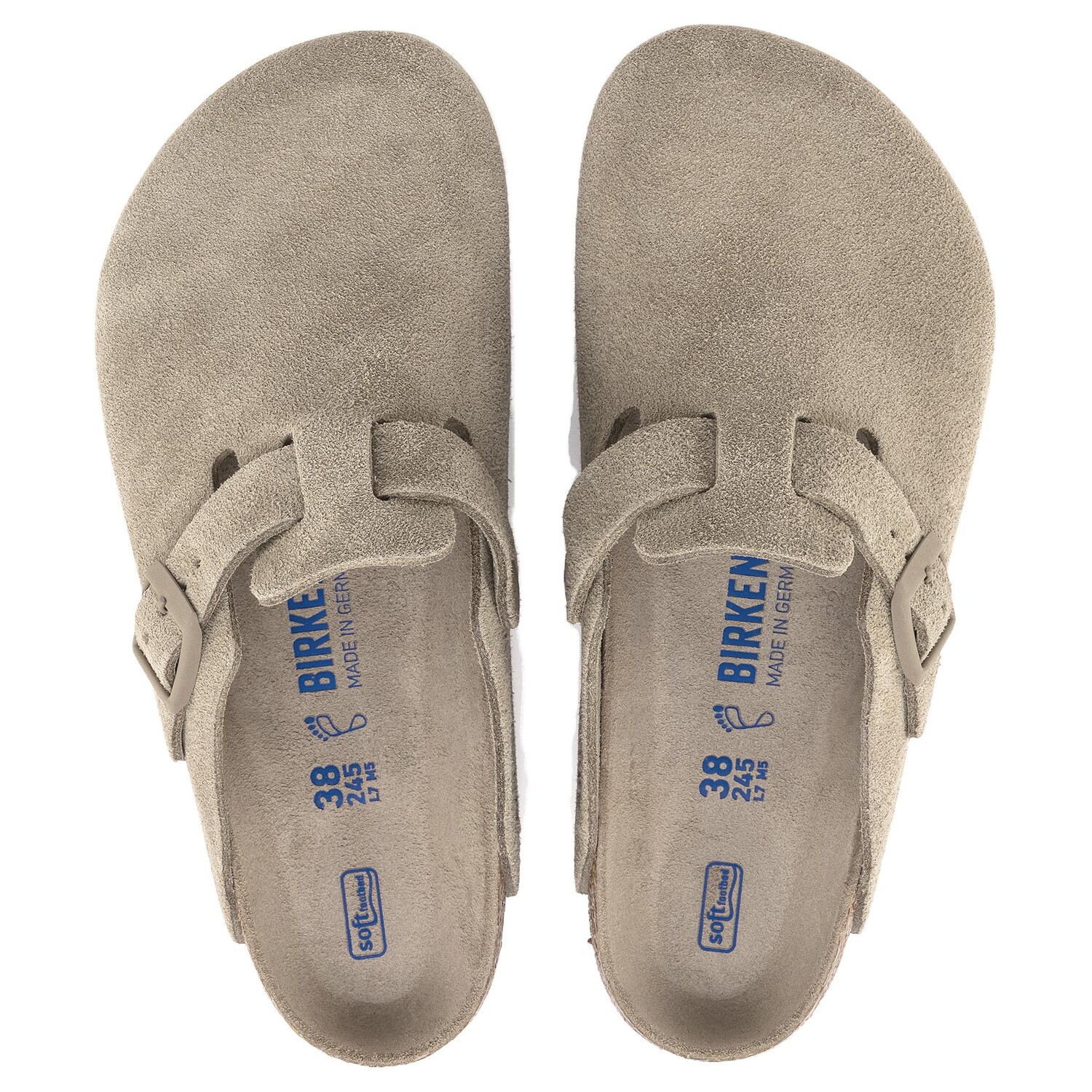 Босоножки с мягкой стелькой цвета замши, выцветшие, хаки Birkenstock — фото 4