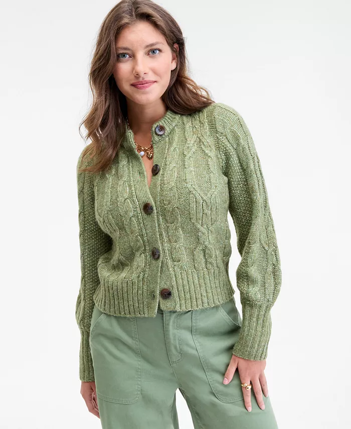 

Женский кардиган с крупной косой вязкой On 34Th, зеленый