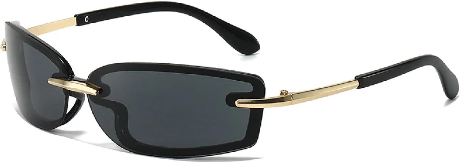 

Роскошные прямоугольные солнцезащитные очки для женщин, винтажные модные солнцезащитные очки для мужчин, стильные панк-очки, конфетные оттенки, защита от УФ-излучения UV400 TKKTLLT, Gold Gray