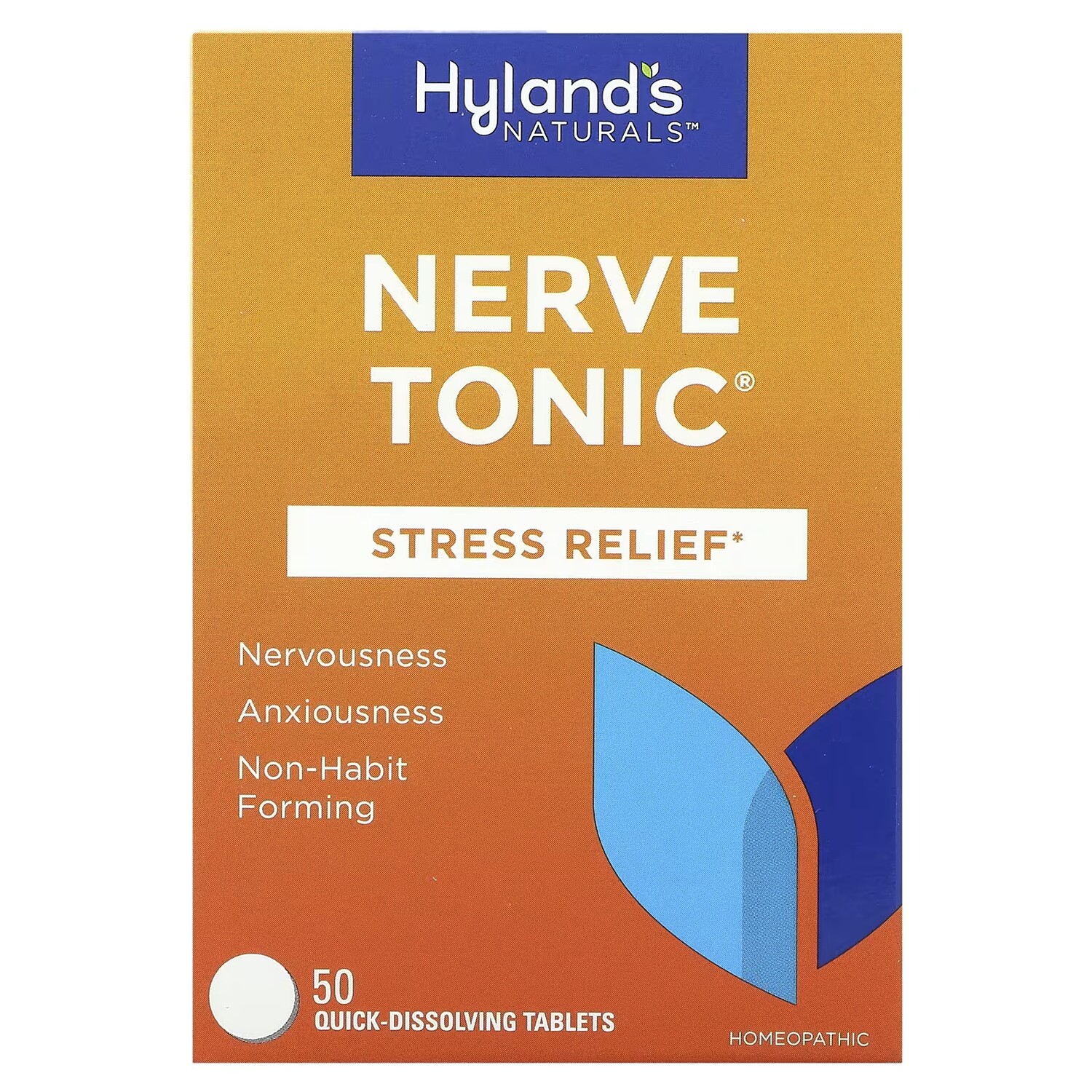 

Тоник Hyland's Naturals Nerve, 50 быстрорастворимых таблеток