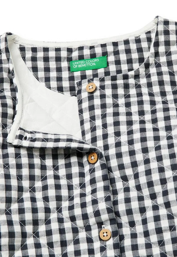 Светлая куртка в клетку United Colors Of Benetton, White Black — фото 3