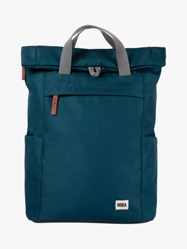 

Рюкзак ROKA London Finchley A Recycled Canvas Rolltop, цвет teal