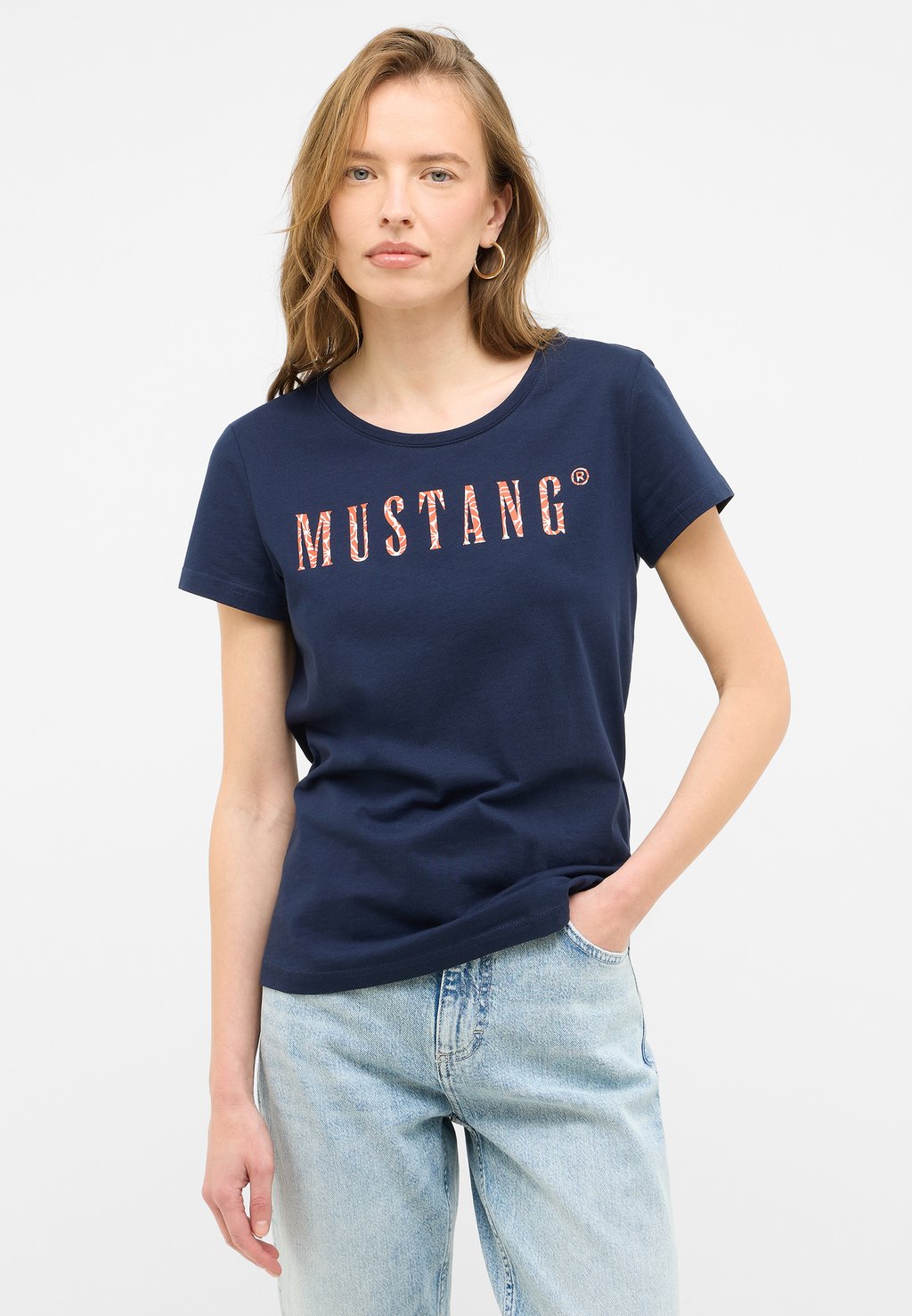 

Футболка с принтом Mustang, темно-синий