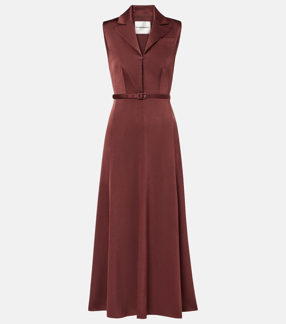 

Миди-платье из крепа Roland Mouret, коричневый