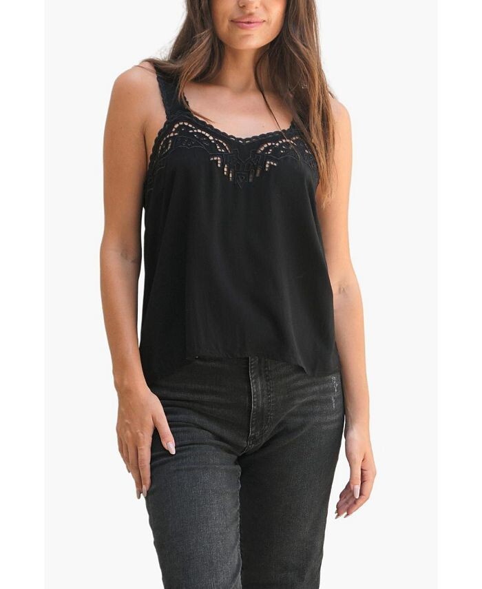 

Женская майка Iris с вышивкой Paneros Clothing, черный