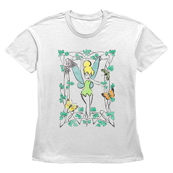 

Футболка с принтом Tinker Bell, листьями и бабочками Disney